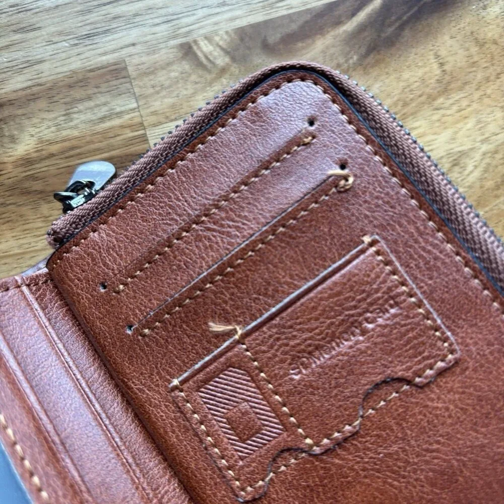 Men's Wallet-Ciephia RFID-Blocking Trifold Leather-Vintage Design Brown Classic